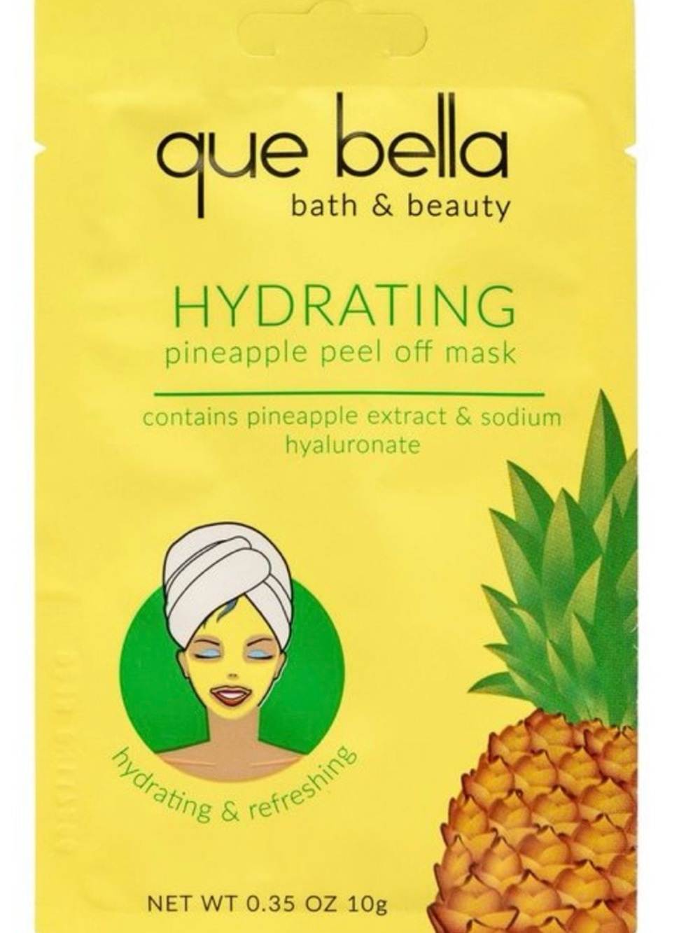 Que Bella Bath and Beauty Hydrating Pineapple Peel-Off Mask